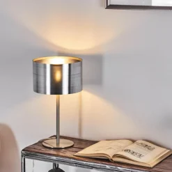 hofstein Lampes À Poser|Lampe de table Volos Nickel mat, 1 lumière