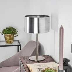 hofstein Lampes À Poser|Lampe de table Volos Nickel mat, 1 lumière