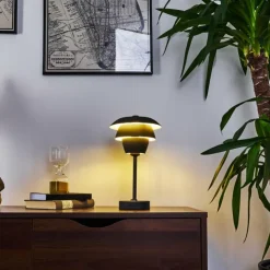 hofstein Lampes À Poser|Lampe de table Wacissa Noir, 1 lumière, Changeur de couleurs