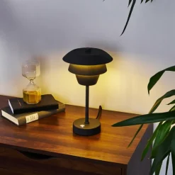 hofstein Lampes À Poser|Lampe de table Wacissa Noir, 1 lumière, Changeur de couleurs
