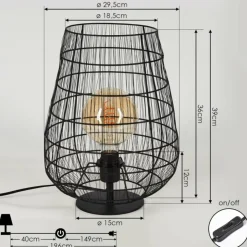 hofstein Lampes À Poser|Lampe de table Yachats Noir, 1 lumière