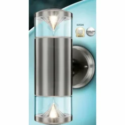 Lampe d'extérieur Globo CARME LED Acier inoxydable, 2 lumières