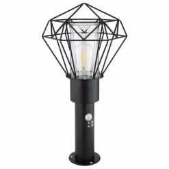 Lampe d'extérieur Globo HORACE Noir, 1 lumière, Détecteur de mouvement