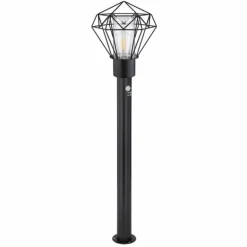 Lampe d'extérieur Globo HORACE Noir, 1 lumière, Détecteur de mouvement