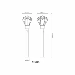 Lampe d'extérieur Globo HORACE Noir, 1 lumière, Détecteur de mouvement