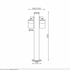 Lampe d'extérieur Lucide ARNE Chrome, 2 lumières
