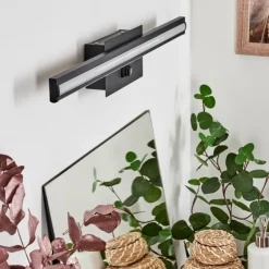hofstein Appliques|lampe miroir Aspers LED Noir, 1 lumière