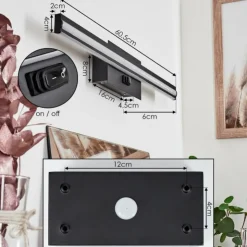 hofstein Appliques|lampe miroir Aspers LED Noir, 1 lumière
