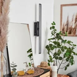 hofstein Appliques|lampe miroir Aspers LED Noir, 1 lumière