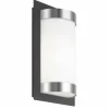 Lampe murale d'extérieur LCD Acier inoxydable, Noir, 1 lumière
