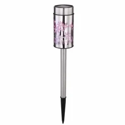 lampe solaire Globo LED Acier inoxydable, 2 lumières, Changeur de couleurs