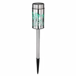 lampe solaire Globo LED Acier inoxydable, 2 lumières, Changeur de couleurs