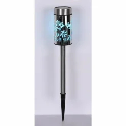 lampe solaire Globo LED Acier inoxydable, 2 lumières, Changeur de couleurs