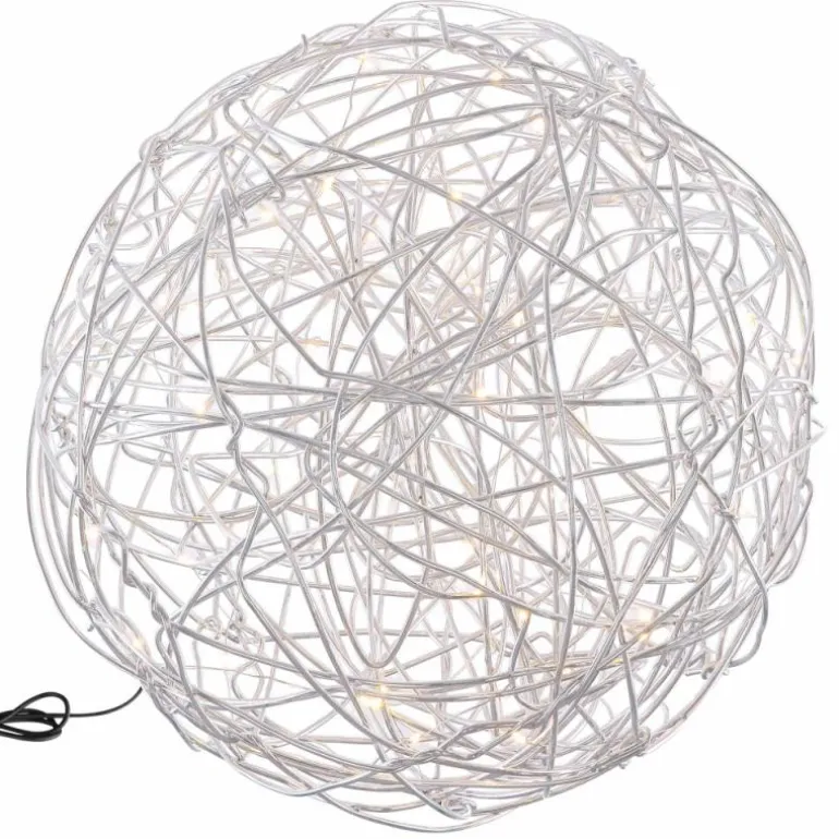 lampe solaire Globo LED Argenté, 30 lumières