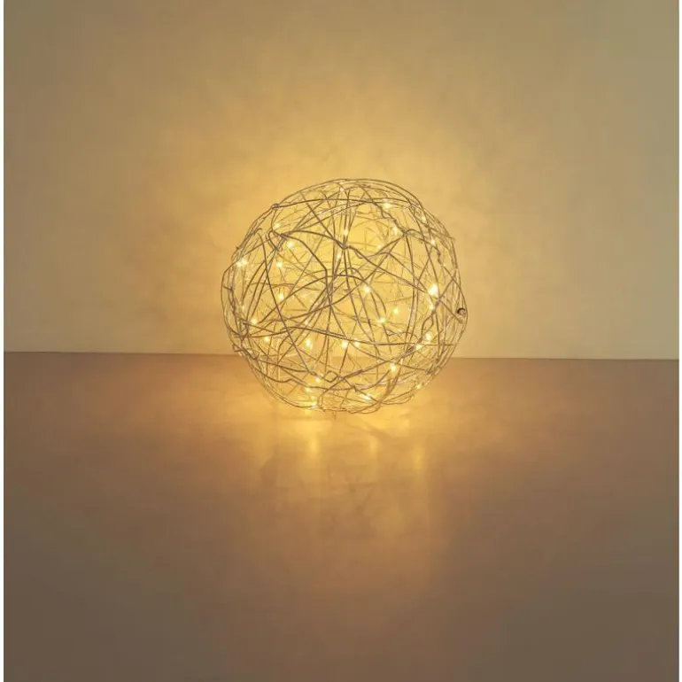 lampe solaire Globo LED Argenté, 30 lumières