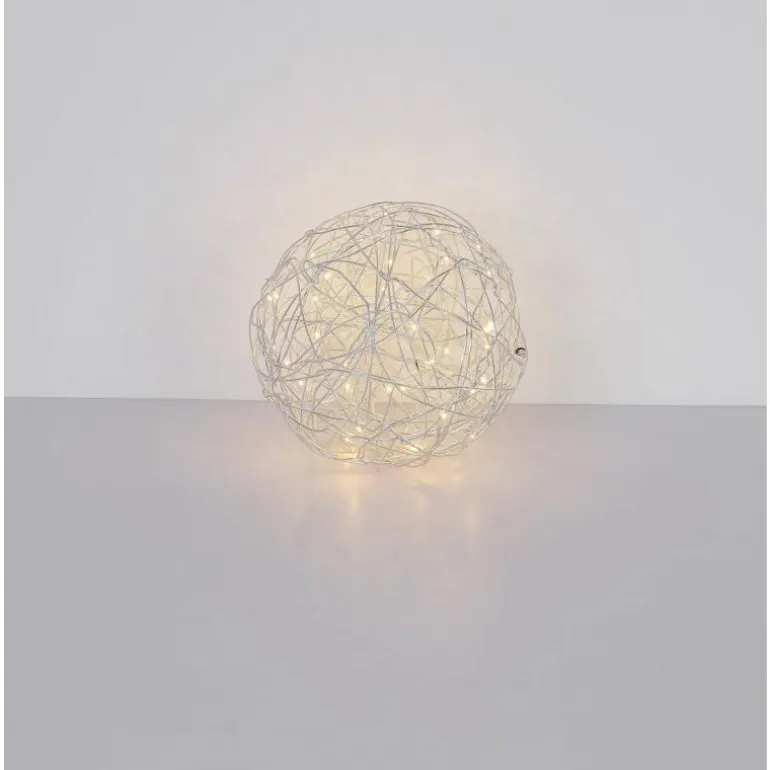 lampe solaire Globo LED Argenté, 30 lumières