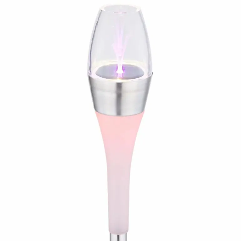 lampe solaire Globo LED Acier inoxydable, 2 lumières, Changeur de couleurs