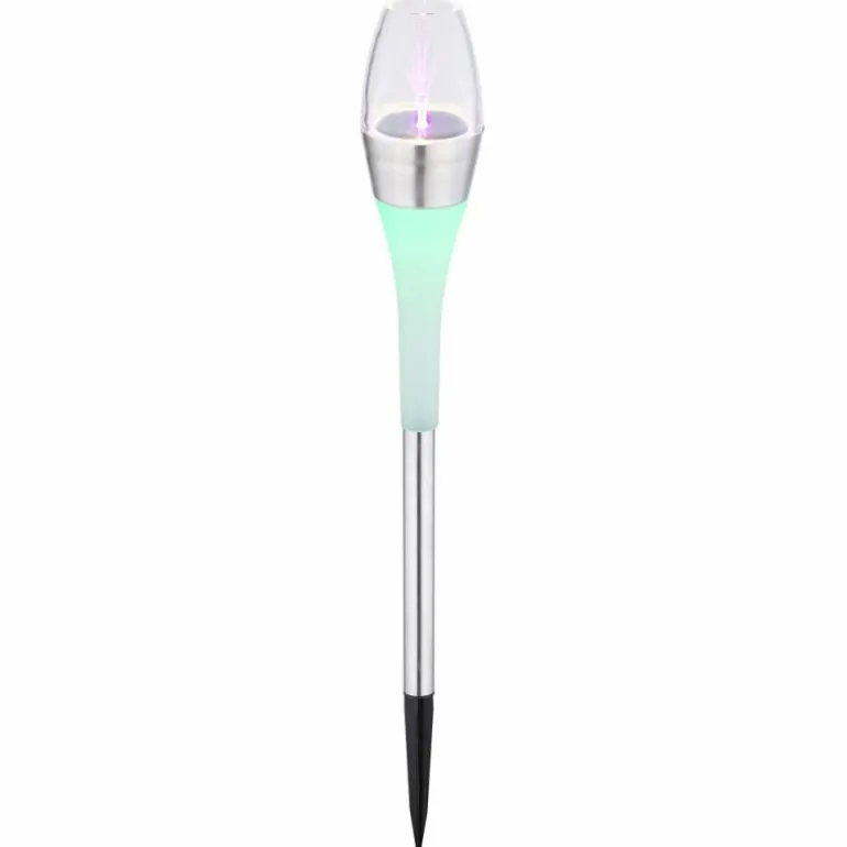 lampe solaire Globo LED Acier inoxydable, 2 lumières, Changeur de couleurs