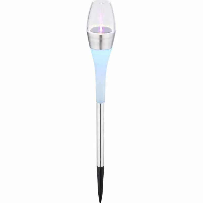 lampe solaire Globo LED Acier inoxydable, 2 lumières, Changeur de couleurs