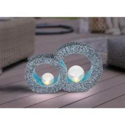 lampe solaire Globo LED Gris, 2 lumières