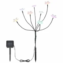 lampe solaire Globo LED Noir, 8 lumières