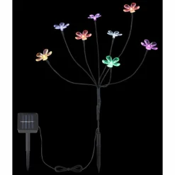 lampe solaire Globo LED Noir, 8 lumières