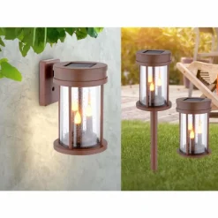 lampe solaire Globo LED Rouille, 3 lumières