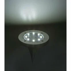 Lampe solaire Globo ROCKY LED Noir, 8 lumières