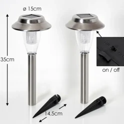 lampe solaire Rovigo LED Nickel mat, 1 lumière