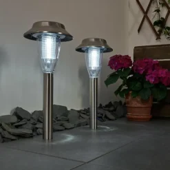 lampe solaire Rovigo LED Nickel mat, 1 lumière