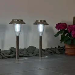 lampe solaire Rovigo LED Nickel mat, 1 lumière