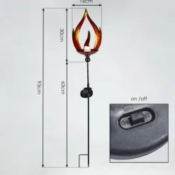 lampe solaire Rovinj LED Jaune, Rouge, Noir, 10 lumières
