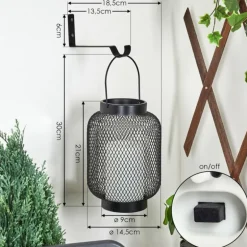 Lampe solaires Anjullan LED Noir, 1 lumière