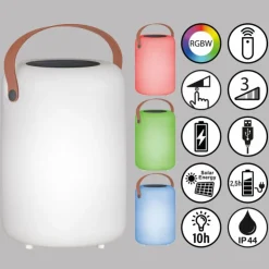 FHL easy Éclairage Led|Lampe solaires Orno LED Blanc, 1 lumière, Télécommandes, Changeur de couleurs
