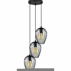 Luminaires Eglo Suspensions|Lampe suspendue Eglo NEWTOWN Noir, 3 lumières