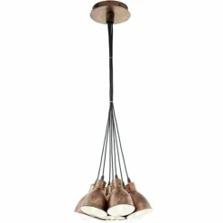 Luminaires Eglo Suspensions|Lampe suspendue Eglo PRIDDY 1 Brun foncé, Cuivre, 7 lumières