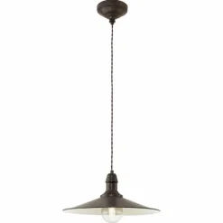 Luminaires Eglo Suspensions|Lampe suspendue Eglo STOCKBURY Beige, Brun foncé, 1 lumière