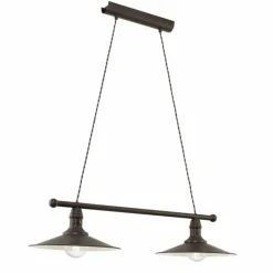 Luminaires Eglo Suspensions|Lampe suspendue Eglo STOCKBURY Beige, Brun foncé, 2 lumières