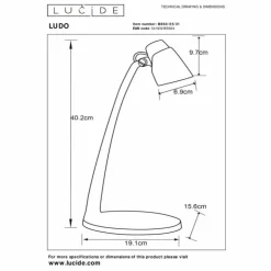Luminaires Lucide Éclairage Led|Lampes de table Lucide LUDO LED Blanc, 1 lumière