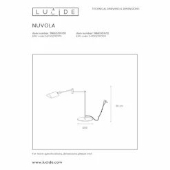 Luminaires Lucide Lampes À Poser|Lampes de table Lucide NUVOLA LED Chrome, 1 lumière