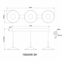Luminaires Globo Lighting Suspensions|Lampone Suspension LED Blanc, 1 lumière