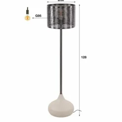 hofstein Lampadaires Et Lampes Sur Pied|Lilleballe Lampadaire Crème, Gris, 1 lumière