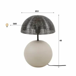 hofstein Lampes À Poser|Lilleballe Lampe à poser Gris, Sable, 1 lumière