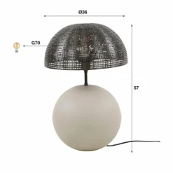 hofstein Lampes À Poser|Lilleballe Lampe à poser Gris, Sable, 1 lumière