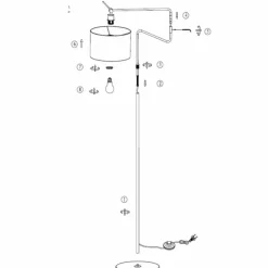 Luminaires Steinhauer Lampadaires Et Lampes Sur Pied|Linstrøm Lampadaire Noir, 1 lumière