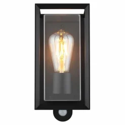 Logana Luminaire extérieur Luminaires Globo Lighting Noir, 1 lumière, Détecteur de mouvement