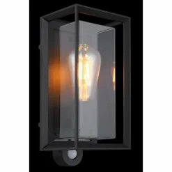 Logana Luminaire extérieur Luminaires Globo Lighting Noir, 1 lumière, Détecteur de mouvement