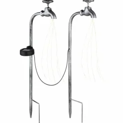 Luminaire déco Globo SOLAR LED Noir, Argenté, 60 lumières