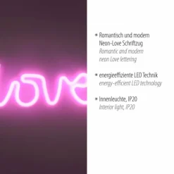 Luminaires Leuchten Direkt Éclairage Led|Luminaire déco Leuchten-Direkt NEON-LOVE LED Rose, 1 lumière