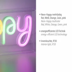 Luminaires Leuchten Direkt Éclairage Led|Luminaire déco Leuchten-Direkt NEON-HAPPY LED Transparent, 1 lumière